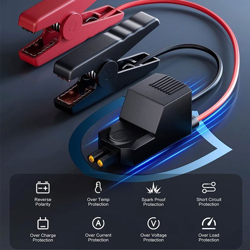 EAFC MultiFunction Portable Car Jump Starter with Wireless Charging Function, Rechargeable Lithium Battery-18650 Series, 10W Output Power, USB Charging, for 6.0L Gasoline Car 4.0L Diesel Car Starter - Image 7