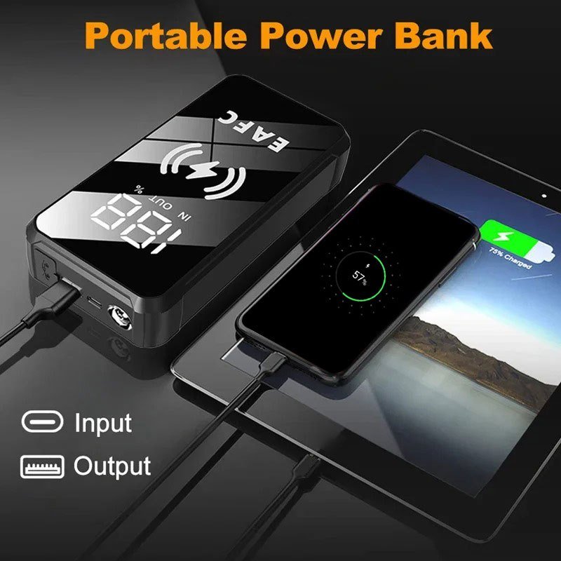 EAFC MultiFunction Portable Car Jump Starter with Wireless Charging Function, Rechargeable Lithium Battery-18650 Series, 10W Output Power, USB Charging, for 6.0L Gasoline Car 4.0L Diesel Car Starter - Image 8