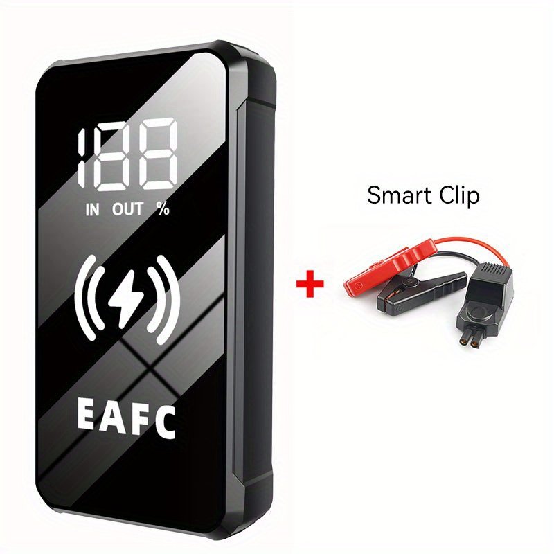 EAFC MultiFunction Portable Car Jump Starter with Wireless Charging Function, Rechargeable Lithium Battery-18650 Series, 10W Output Power, USB Charging, for 6.0L Gasoline Car 4.0L Diesel Car Starter - Image 5