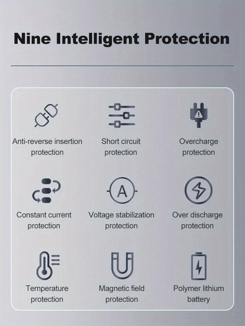 EAFC MultiFunction Portable Car Jump Starter with Wireless Charging Function, Rechargeable Lithium Battery-18650 Series, 10W Output Power, USB Charging, for 6.0L Gasoline Car 4.0L Diesel Car Starter - Image 12