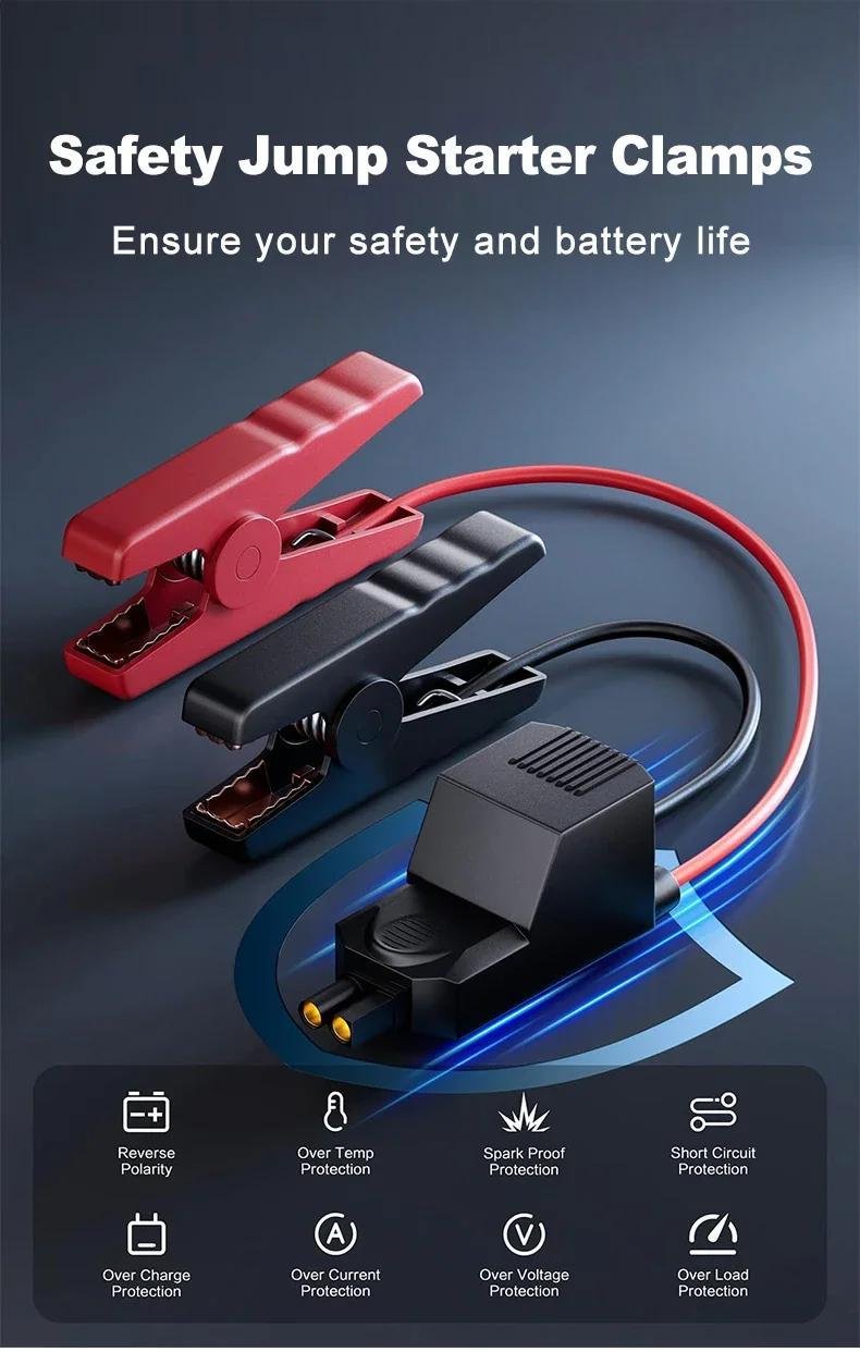 EAFC MultiFunction Portable Car Jump Starter with Wireless Charging Function, Rechargeable Lithium Battery-18650 Series, 10W Output Power, USB Charging, for 6.0L Gasoline Car 4.0L Diesel Car Starter - Image 18