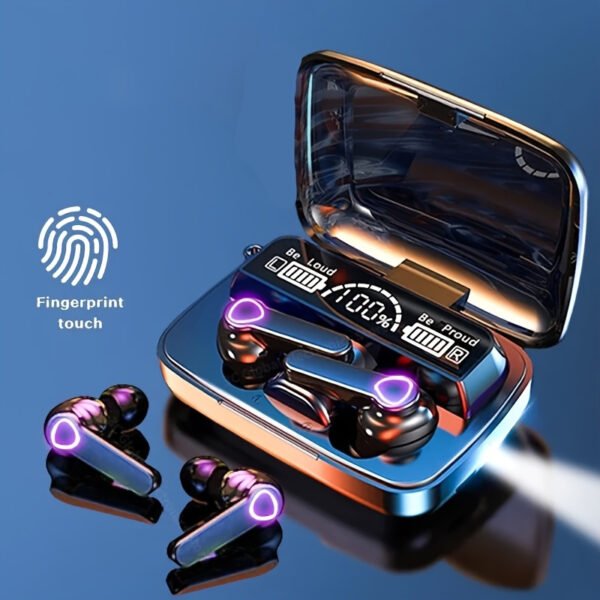 1 Pair Anime Themed In-Ear Wireless Earbuds M19, HiFi Sound, Fingerprint Touch Control, 9D Stereo, Noise Isolation, with LED Display, Rechargeable Case, Condenser Mic, Detachable Cable, Volume Control, Sweat-Resistant, Wireless, Voice Call Noise Reduction - Image 2