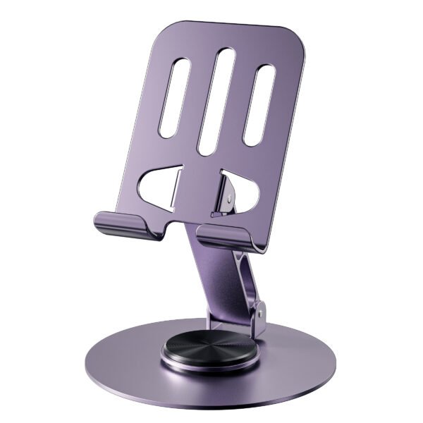 360-Degree Rotating Full Metal Universal Phone and Tablet Stand - Waterproof, Stress-Relieving, Adjustable, and Compact - Durable Iron Construction for Smooth Rotation and Long-Lasting Use - Image 4