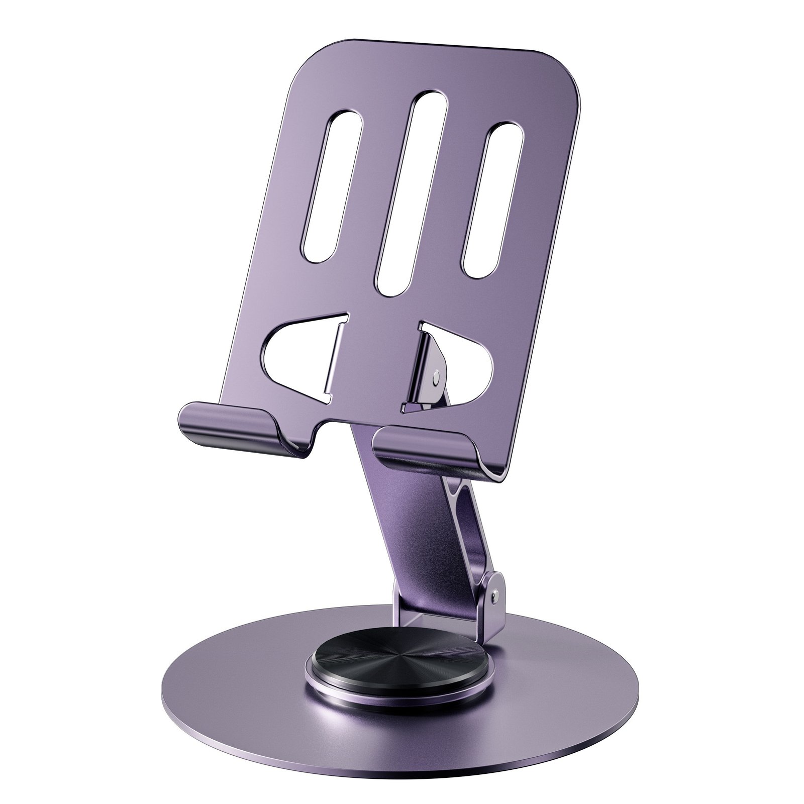 360-Degree Rotating Full Metal Universal Phone and Tablet Stand - Waterproof, Stress-Relieving, Adjustable, and Compact - Durable Iron Construction for Smooth Rotation and Long-Lasting Use - Image 4