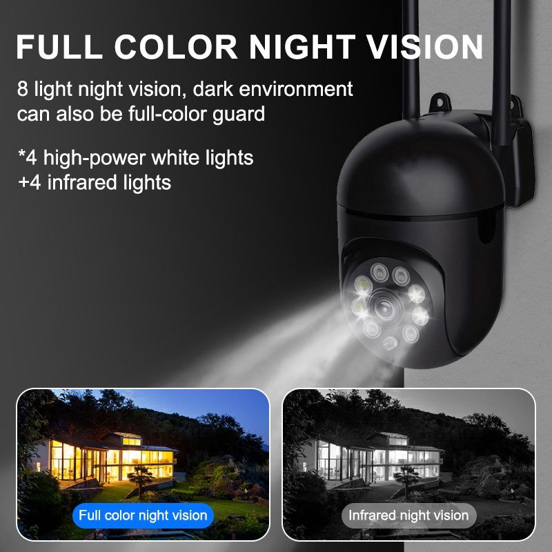 TERUHAL 3MP HD Wireless Security Camera, 2.4GHz WiFi, Color Night Vision, Two-Way Audio, AI Motion Detection, Floodlight, 355° Pan & 90° Tilt, Smartphone Compatible, USB Powered, ABS Material - Image 16