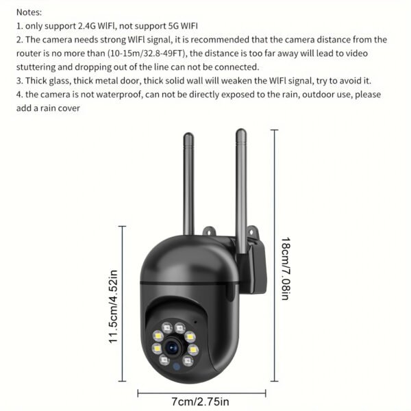 2-Pack WJG 1080p HD Wireless Security Cameras, Dual Interface Viewing, 200W Pixel Lens, Indoor/Outdoor 360° Rotatable, Baby/Pet/Home/Store Cam, 2.4G/5G WiFi, Color Night Vision, Cloud/SD Card Storage, Two-Way Audio, Smart Motion Tracking, USB Powered (No - Image 6