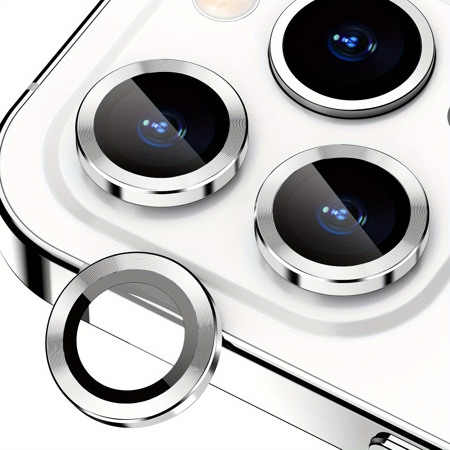9H Tempered Glass Camera Screen Protector for iPhone 16/15/14, Case-Friendly with Individual Metal Ring Cover - Image 7