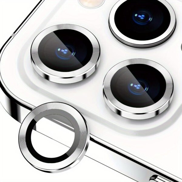 9H Tempered Glass Camera Screen Protector for iPhone 16/15/14, Case-Friendly with Individual Metal Ring Cover