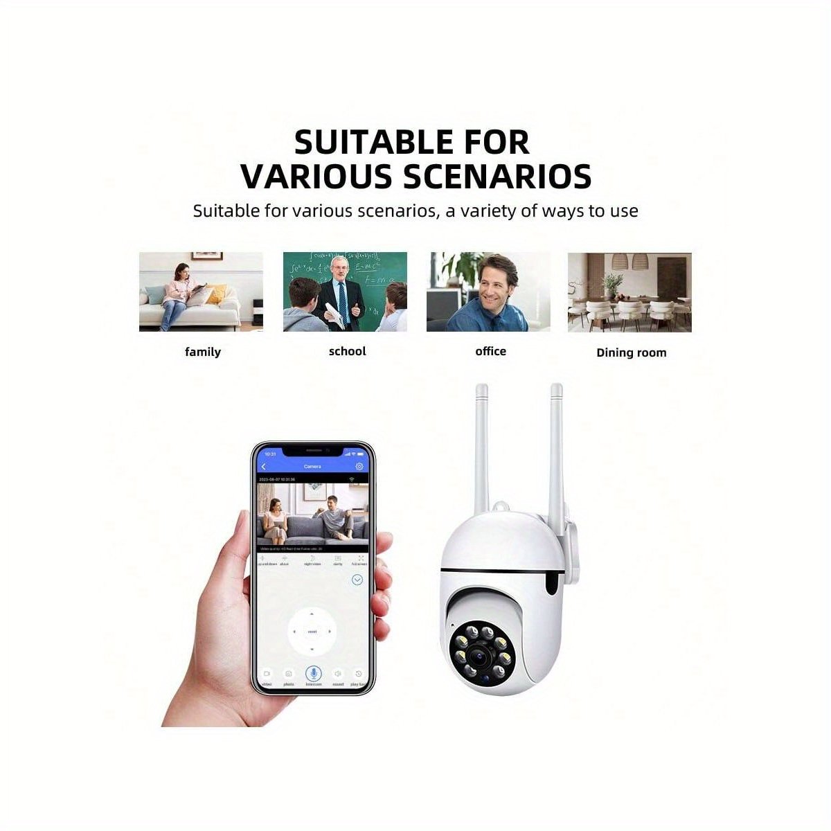 WJG HD 1080P Security Camera - Dual Band WiFi (2.4G+5G),, Auto-Tracking, Alerts & Color Night Vision, AI Motion Detection, Wide Angle Viewing, USB Powered with Cloud Storage Support - Image 7