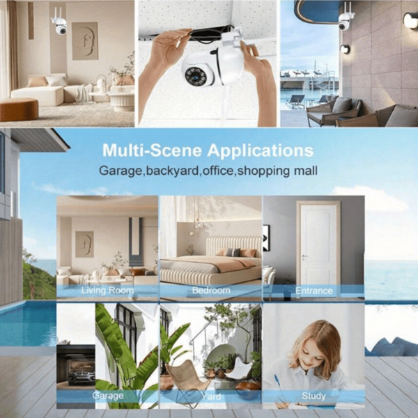 Teruhal Smart Security Camera with 3MP Resolution, WiFi Connectivity, Auto-Tracking, Full-Color Night Vision, AI Motion Detection, 355° Horizontal & 90° Vertical View, Two-Way Audio, Easy Installation - Wall Mountable - Image 8