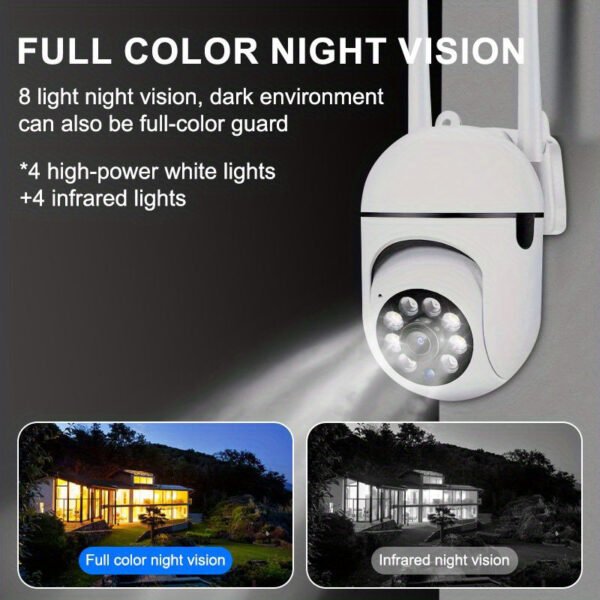 Teruhal Smart Security Camera with 3MP Resolution, WiFi Connectivity, Auto-Tracking, Full-Color Night Vision, AI Motion Detection, 355° Horizontal & 90° Vertical View, Two-Way Audio, Easy Installation - Wall Mountable - Image 10