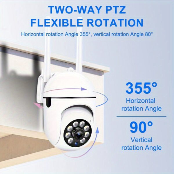 Teruhal Smart Security Camera with 3MP Resolution, WiFi Connectivity, Auto-Tracking, Full-Color Night Vision, AI Motion Detection, 355° Horizontal & 90° Vertical View, Two-Way Audio, Easy Installation - Wall Mountable - Image 18
