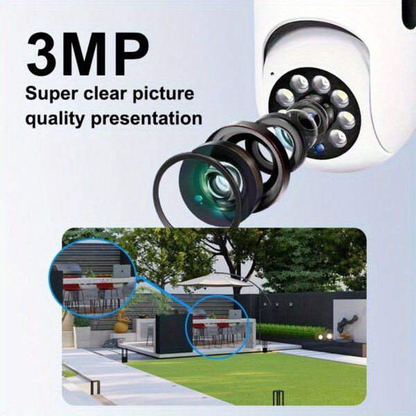 Teruhal Smart Security Camera with 3MP Resolution, WiFi Connectivity, Auto-Tracking, Full-Color Night Vision, AI Motion Detection, 355° Horizontal & 90° Vertical View, Two-Way Audio, Easy Installation - Wall Mountable - Image 21