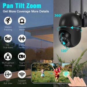 1pc WJG 1080p HD Wireless Security Camera, 2.4G WiFi Indoor Spherical CCTV with Motion Tracking, Full Color Night Vision, Two-Way Audio, Wall Hanging, USB Powered, Non-Waterproof, with App Control and Motion Alerts