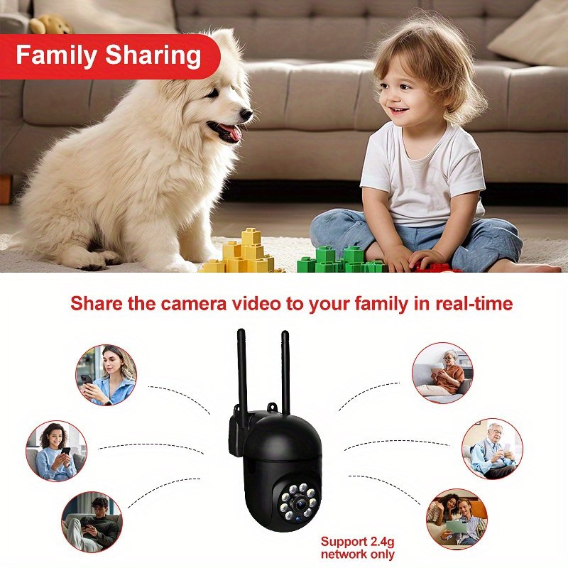 1pc WJG 1080p HD Wireless Security Camera, 2.4G WiFi Indoor Spherical CCTV with Motion Tracking, Full Color Night Vision, Two-Way Audio, Wall Hanging, USB Powered, Non-Waterproof, with App Control and Motion Alerts - Image 12