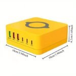 1pc 140W 6 Ports USB Charger Station Fast Wireless Charging Stand QC PD3.0 65W Quick Charge for Laptop Tablet for iPhone for Samsung for Xiaomi, ILEPO