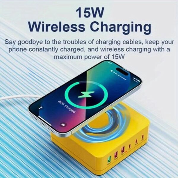 1pc 140W 6 Ports USB Charger Station Fast Wireless Charging Stand QC PD3.0 65W Quick Charge for Laptop Tablet for iPhone for Samsung for Xiaomi, ILEPO - Image 8
