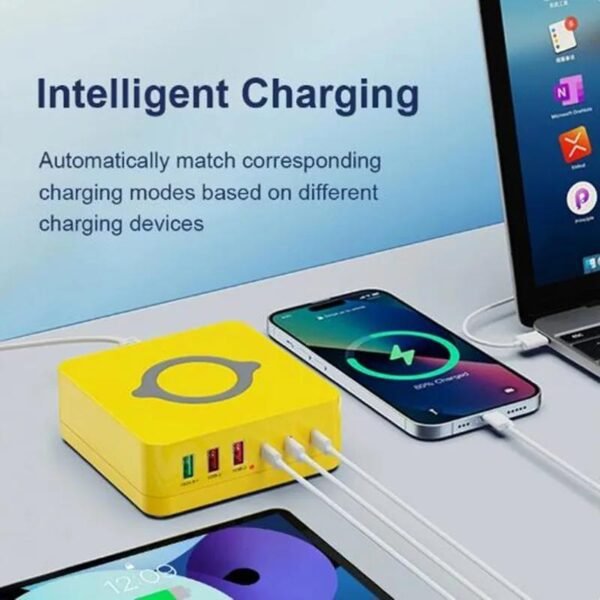 1pc 140W 6 Ports USB Charger Station Fast Wireless Charging Stand QC PD3.0 65W Quick Charge for Laptop Tablet for iPhone for Samsung for Xiaomi, ILEPO - Image 9
