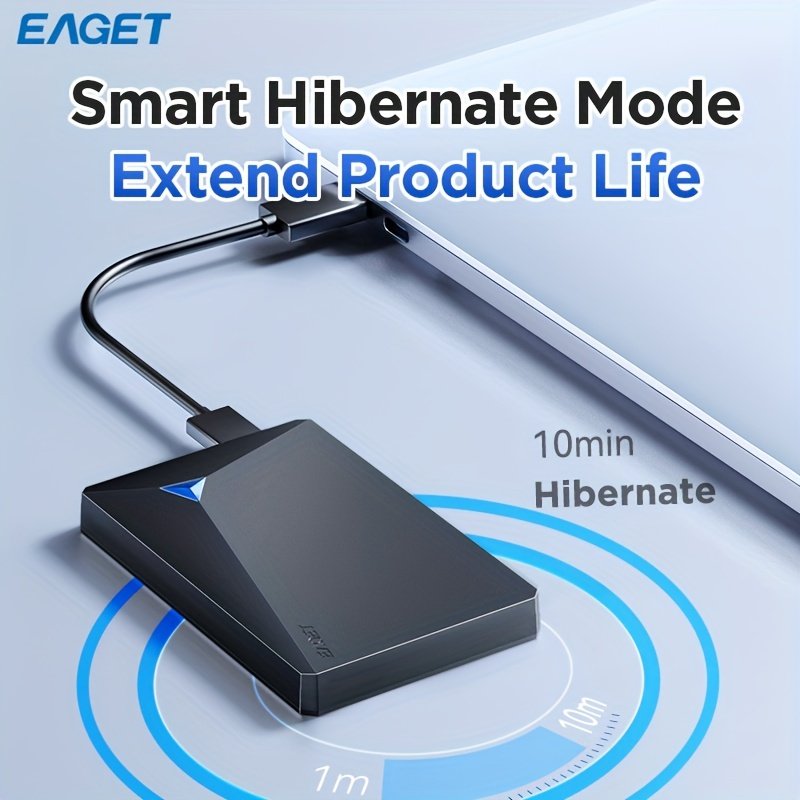 1pc EAGET Portable External Hard Drive - 6.35cm Mechanical HDD with USB 3.0, NTFS File System, Plug and Play Design for PC, Mac, Laptop, PS4, Xbox One - 250GB/320GB/500GB Options - Image 10