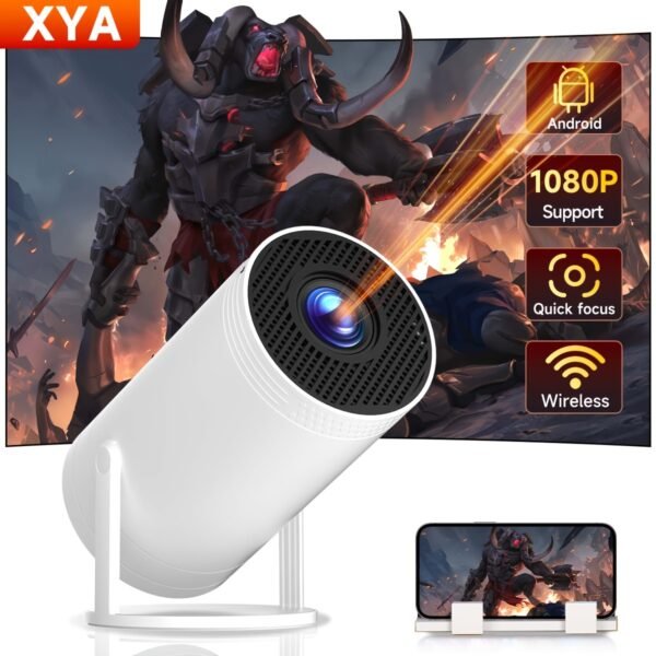 Support 4K/1080P HD Projector, LCD Display Technology, Manual Fast Focus with Remote Control, Android 12 System, Compatible, USB, AV, Smartphone/Pc - Image 5