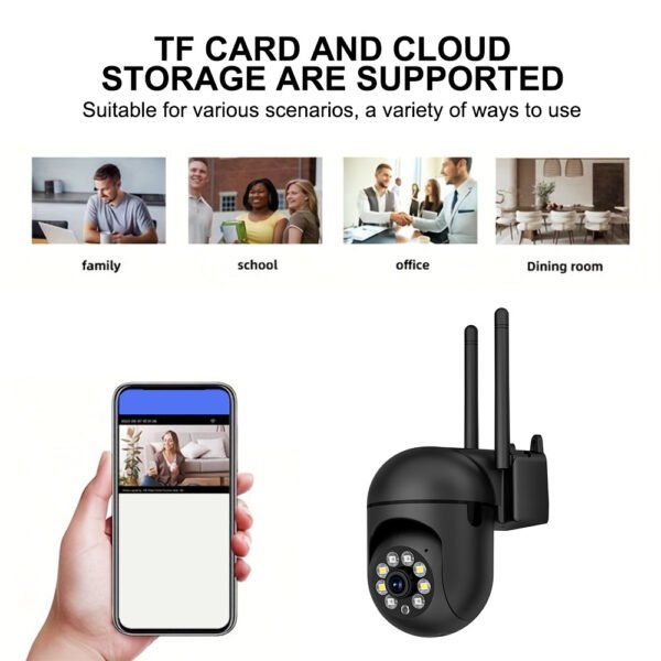 2-Pack WJG 1080p HD Wireless Security Cameras, Dual Interface Viewing, 200W Pixel Lens, Indoor/Outdoor 360° Rotatable, Baby/Pet/Home/Store Cam, 2.4G/5G WiFi, Color Night Vision, Cloud/SD Card Storage, Two-Way Audio, Smart Motion Tracking, USB Powered (No - Image 2