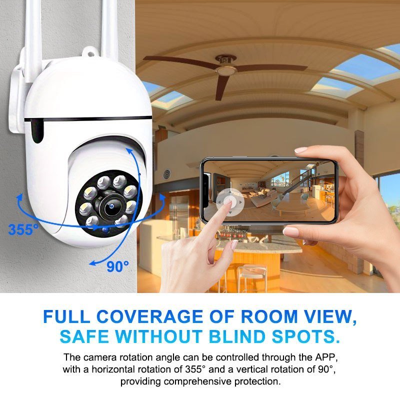 OIMLYO 1080P HD WiFi Security Camera with Full-Color Night Vision, Two-Way Audio, Motion Tracking - Indoor/Outdoor Wireless Cam with Pan/Tilt/Zoom, Remote Viewing via Smartphone, No Battery Needed, Wireless Outdoor Security Camera - Image 6