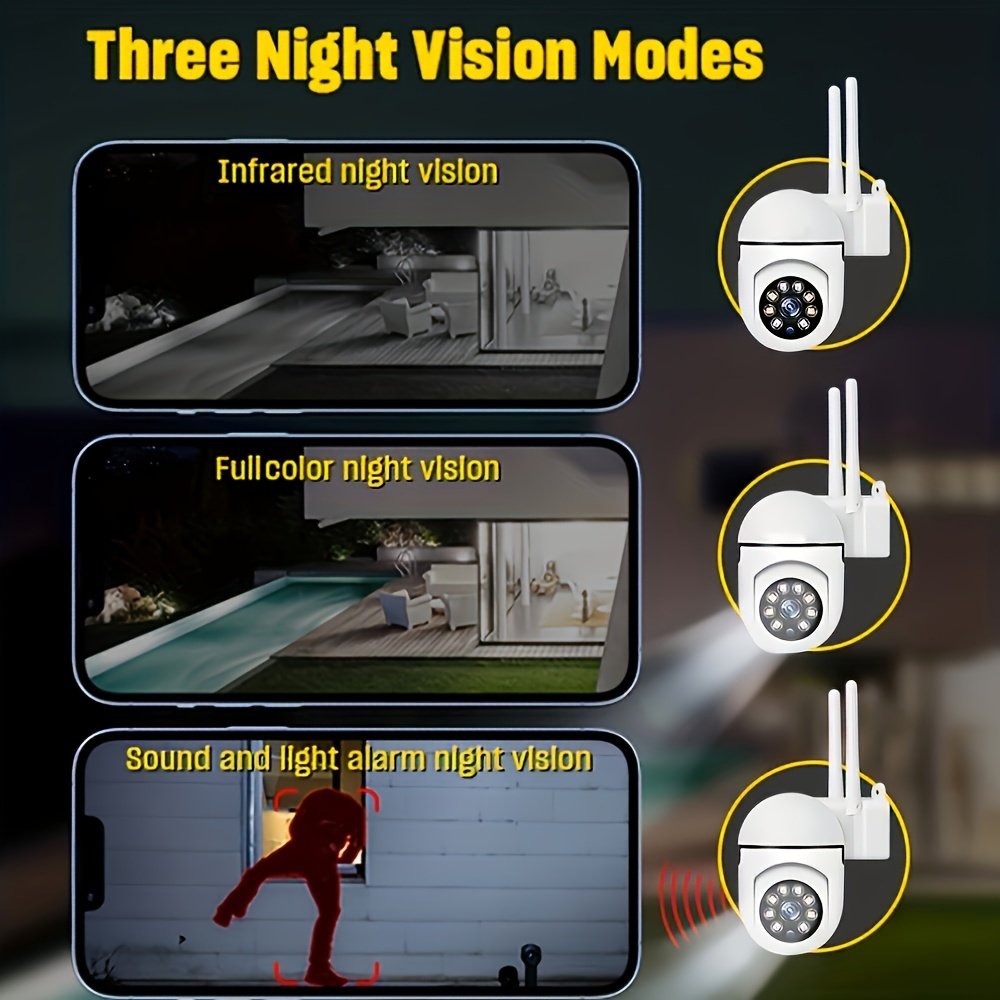 1pc of Wireless 1080P HD Wifi Security Camera, Color Night Vision, Two-Way Audio, 360-Degree Pan/Tilt/Zoom, Motion Tracking And Detection, Suitable for Home Security, Spotlight And Alarm. - Image 5