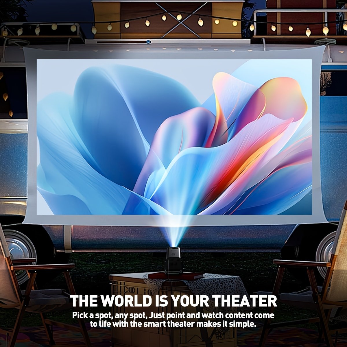 Smart HD Cost-Effective Black Projector - EU Plug, Multi-Functional Strong Projector, Suitable for Home theater, Compatible with USB, Audio, PS4, Support 1080P, Movie Projector - Image 9