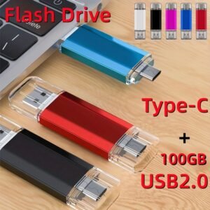 USB C Flash Drive 100GB/16GB/512MB Dual C-Type Thumb Drive C-Type 2-in-1 USB 2.0 Dual Interface Flash Drive High Speed OTG Thumb Drive Metal Memory Stick Photo Stick For Android Smartphones And Tablets