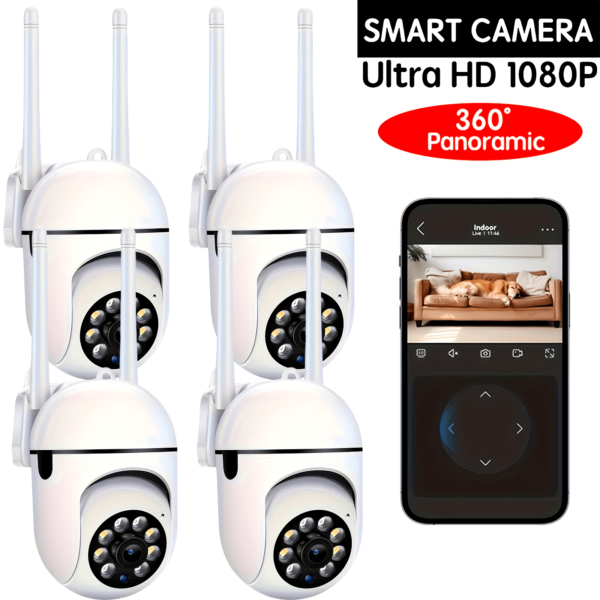 1pc of Wireless 1080P HD Wifi Security Camera, Color Night Vision, Two-Way Audio, 360-Degree Pan/Tilt/Zoom, Motion Tracking And Detection, Suitable for Home Security, Spotlight And Alarm. - Image 2