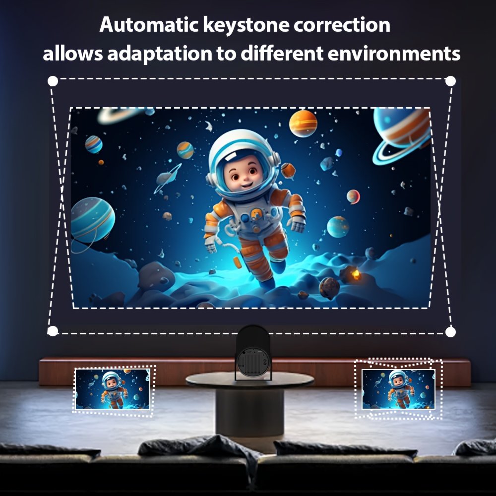 YIeegs 4K Mini Portable Projector - Dual WiFi, Wireless 5.0, Hi-Chip A3100, 160ANSI, 1280*720P, 180° Rotation, Built-in for Android 11.0 OS, EU Plug - Image 4