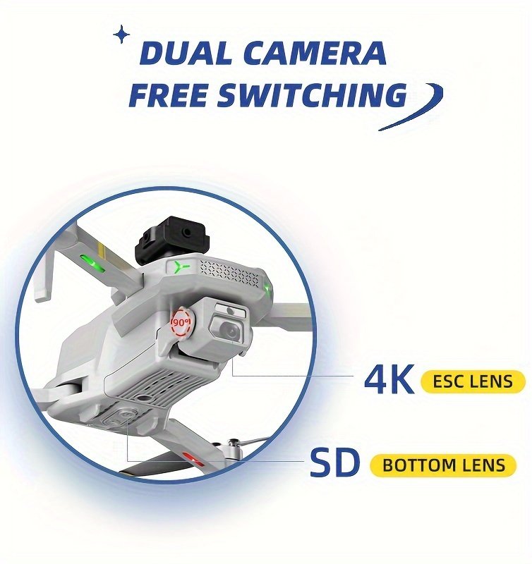 GD95 Brushless Motor Drone with Dual HD Cameras - Anti-Shake ESC, 360° Obstacle Avoidance, Hover Function, 120° Wide Angle Lens, 2.4GHz Signal, 100m Remote Control, 2000mAh Battery - Includes Spare Propeller, Storage Bag & Protective Cover - Image 16