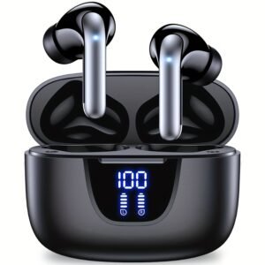 LAIMICAERIN Wireless Earbuds, 5.3 Wireless Headphones with 13MM Speakers, Long Playtime, Type-C Quick Charge Case, Touch Control, Noise Cancelling Voice Call, with Digital Battery Display, for iPhone & Android, Compatible with Siri, for Gaming, Business &