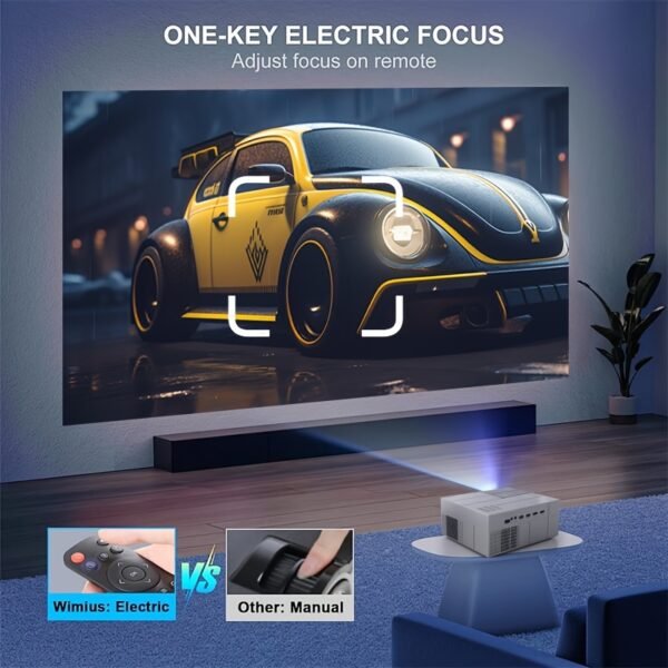PGIVDA 4K Android Smart Projector, Apps Installable, Full HD 1080P 500 ANSI Lumens, Motorized Focus, One-Click Focus, Same Screen, Wireless, Compatible with HDTV, PS5, Laptop, Desktop - Image 8