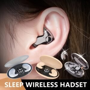 Senbowe Wireless Sleep Headphones - Ultra-Thin, Dual Mic Noise Reduction, Low Latency, Wireless Sports Earbuds in Assorted Colors for iOS & for Android, Ideal for Gaming & Peaceful Night's Sleep, USB Type-C Charging, Sleep Earbuds