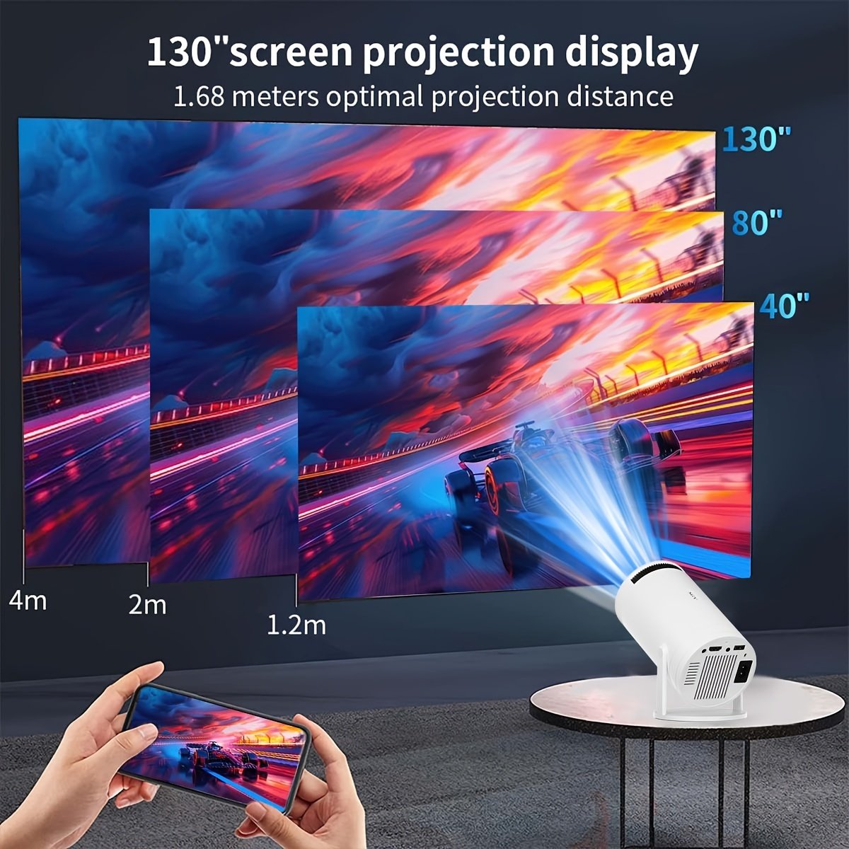 XYA 4K Smart Projector, Eu Plug (White), XYA - Image 9