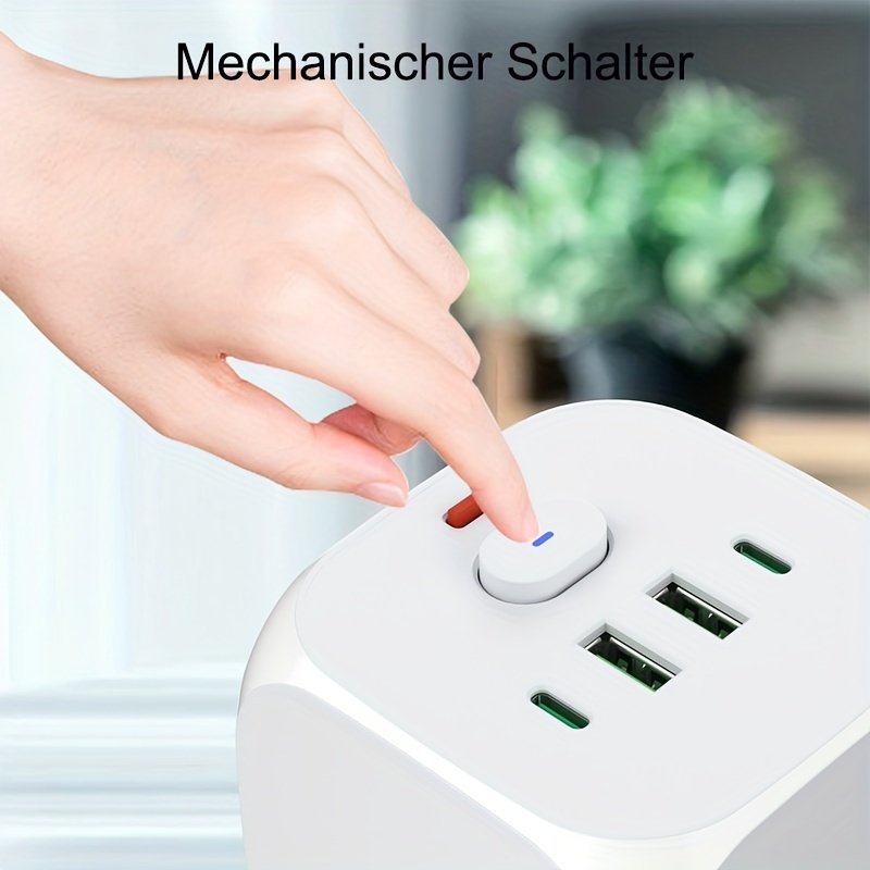 Universal Multi-Port Charger with 6 Type-C & 4 USB-A Ports, 30-50W Fast Charging Power Adapter, Travel Friendly with European Standard Plug, 110V/220V Compatible, Charges 7 Devices Simultaneously - Image 6