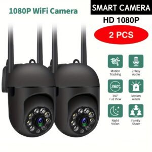 2-Pack 1080P HD WiFi Security Camera, Indoor Pan-Tilt 355° View, 90° Tilt, Color Night Vision, AI Motion Detection, Two-Way Audio, App Controlled, Wall-Mount Non-Waterproof, USB Powered, ≤36V, for Smart Home and Wireless Router