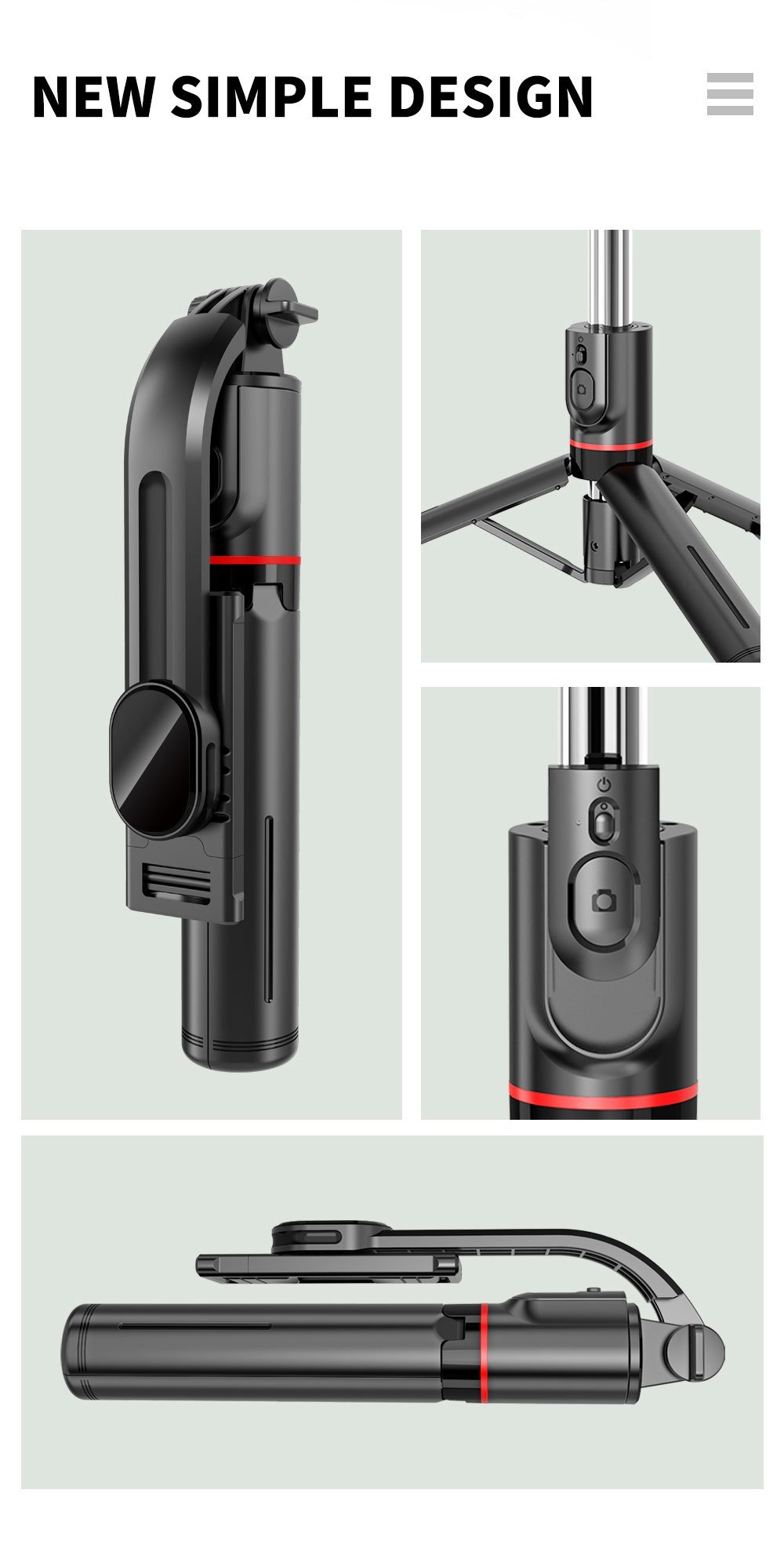 Portable 44-inch Selfie Stick Mobile Phone Tripod with Wireless Remote Control Expandable Smartphone Tripod Holder 360 Degree Rotation for iPhone 13 12 11 pro Xs Max Xr X 8 7 6 Plus, for Android for SamSung Smartphones - Image 26