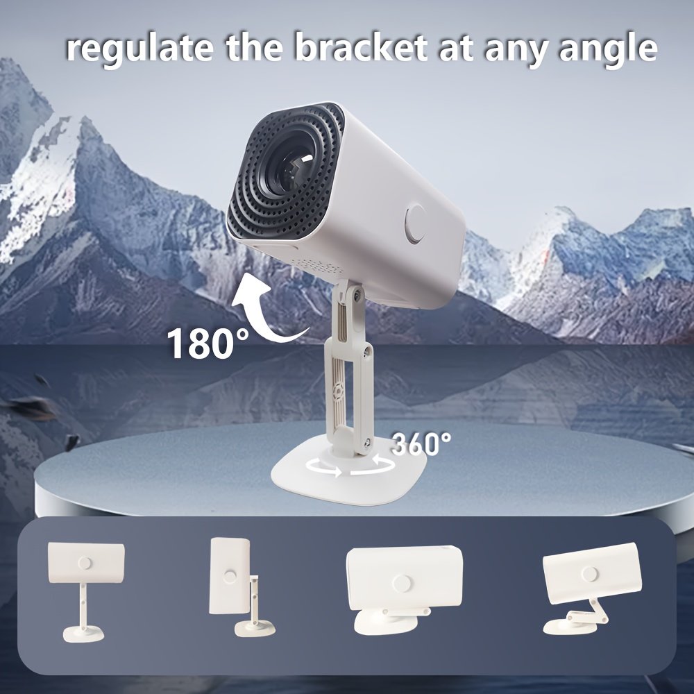 Compact HD Projector 1280x720P, 1800 Lumens, 180° Rotatable, Adjustable Table Mount, USB Powered, Wi-Fi, Built-in Speakers, Button Control, 16:9 Aspect Ratio, Ideal for Home Theater & Outdoor Use, Perfect Gift for Birthdays & Holidays - Image 2