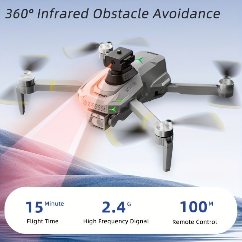 GD95 Brushless Motor Drone with Dual HD Cameras - Anti-Shake ESC, 360° Obstacle Avoidance, Hover Function, 120° Wide Angle Lens, 2.4GHz Signal, 100m Remote Control, 2000mAh Battery - Includes Spare Propeller, Storage Bag & Protective Cover - Image 4
