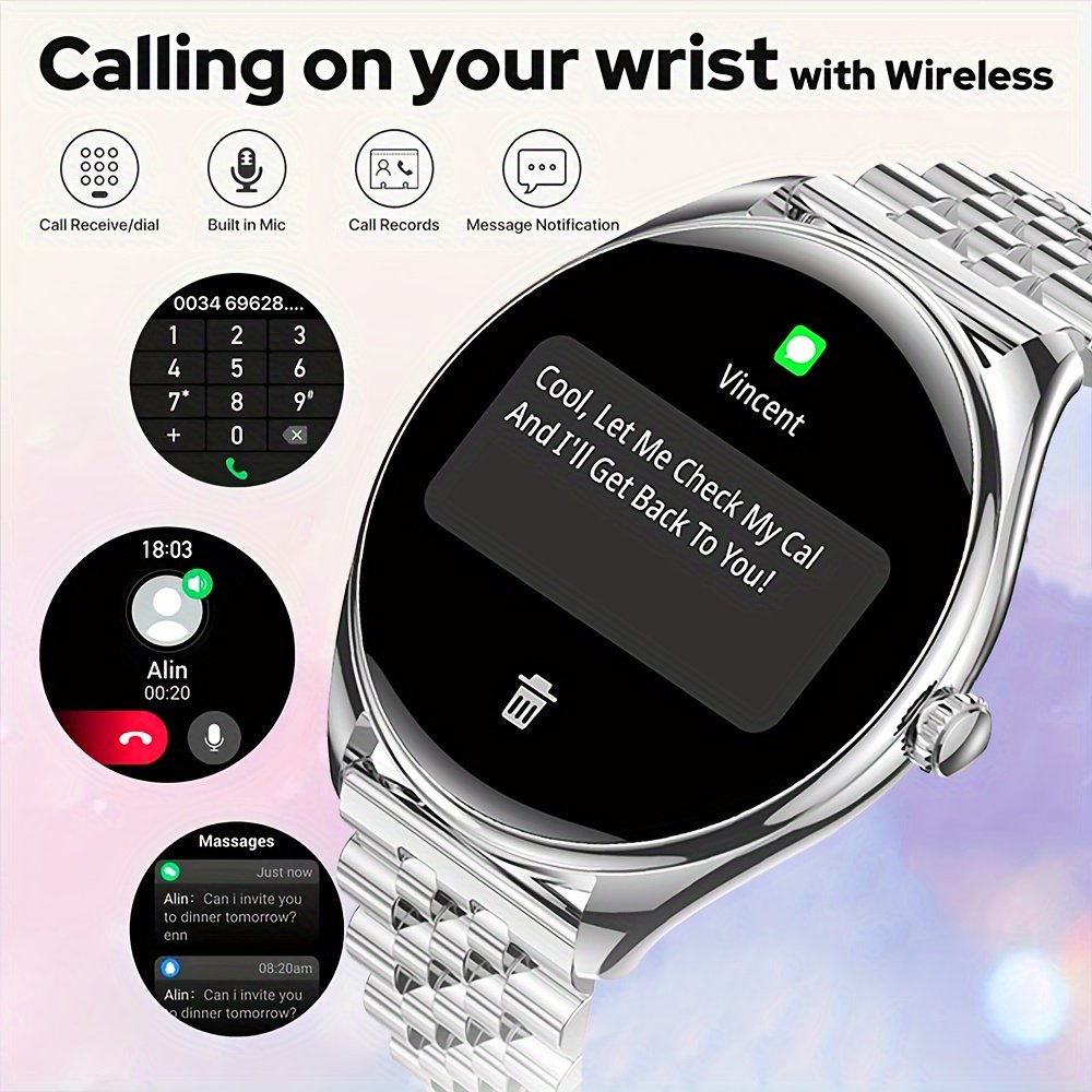 Stylish Ultra-thin Smart Watch Gift For Men And Women, Featuring A 1.43-inch Full Touch Screen, With SMS And Call Functions, Compatible With Android/iPhone, Fitness Activity Tracker Watch, Multiple Sports Modes, Pedometer, Distance, 100+ Sports Modes - Image 6