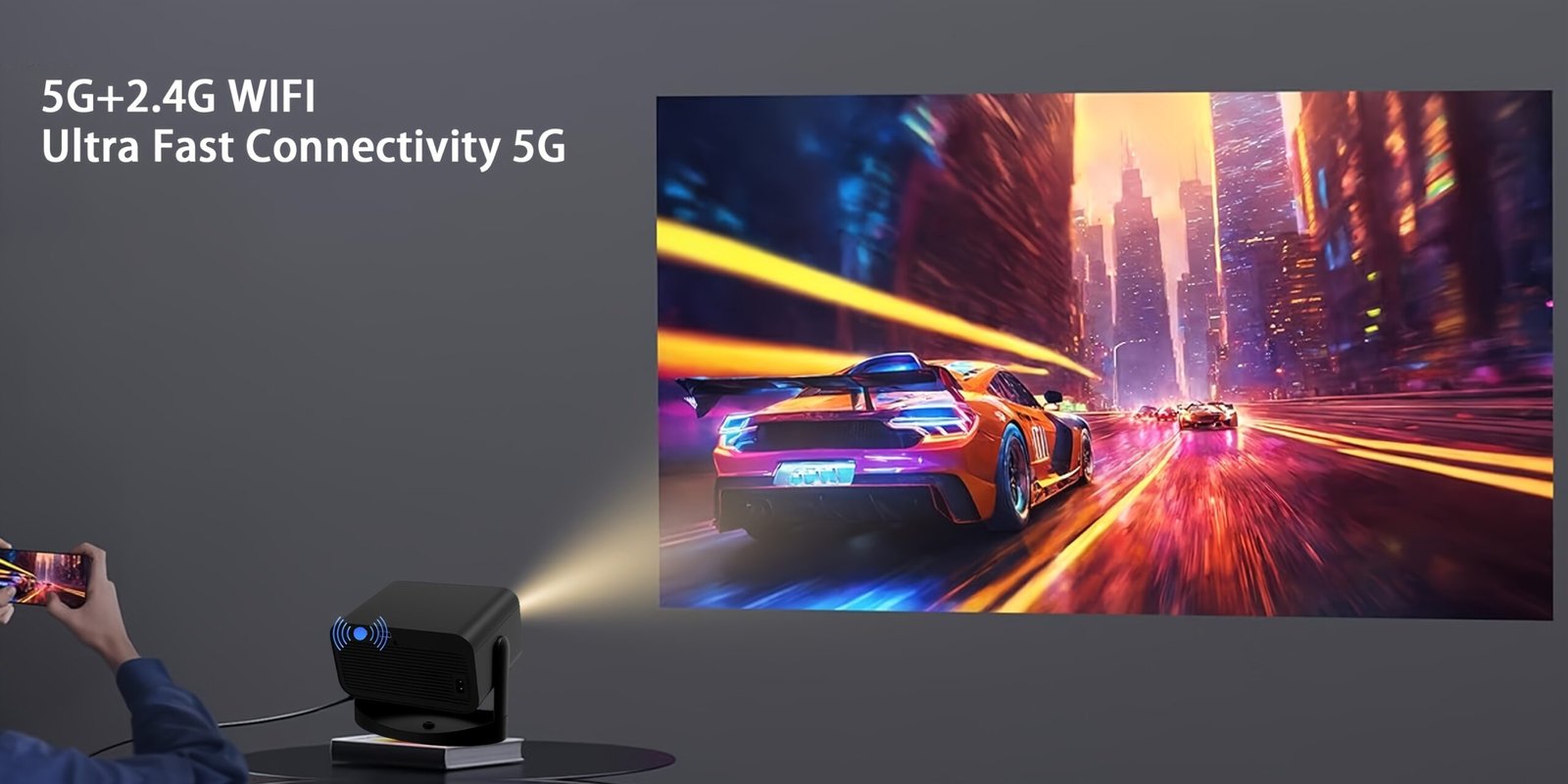 4K Home Theater Projector with Dual WiFi, WiFi6, 200ANSI, HD 1280x720P, Wireless 5.0, Auto Correction, Mali-G312 GPU, Allwinner H713 Processor - Ideal for Movie Nights and Gaming - Image 14