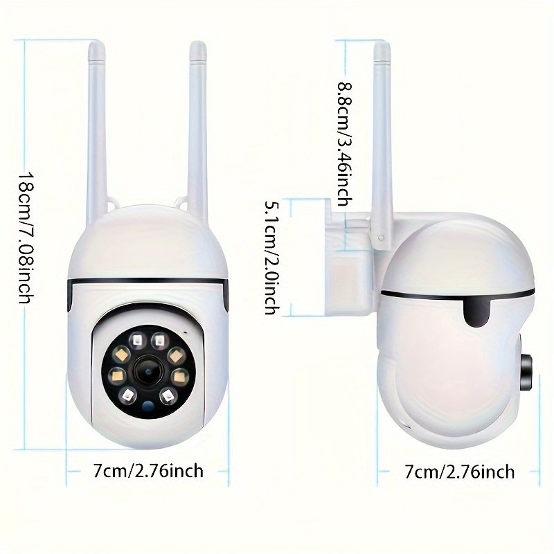 1pc of Wireless 1080P HD Wifi Security Camera, Color Night Vision, Two-Way Audio, 360-Degree Pan/Tilt/Zoom, Motion Tracking And Detection, Suitable for Home Security, Spotlight And Alarm. - Image 3