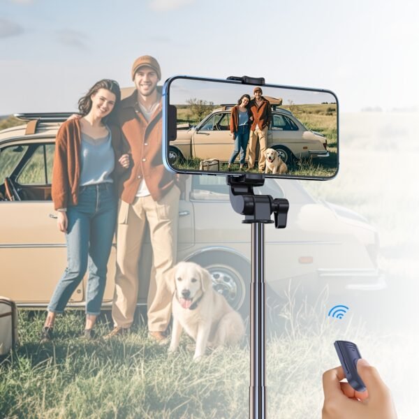 YIIOJUU 1pc 104.14cm Retractable All-in-One Smartphone Selfie Stick - 360° Rotating Tripod Holder, Wireless Remote Control, Ultra-Portable Compact Design Suitable for iPhone/Samsung/Android Phones, Perfect for Travel and Content Creation - Image 9