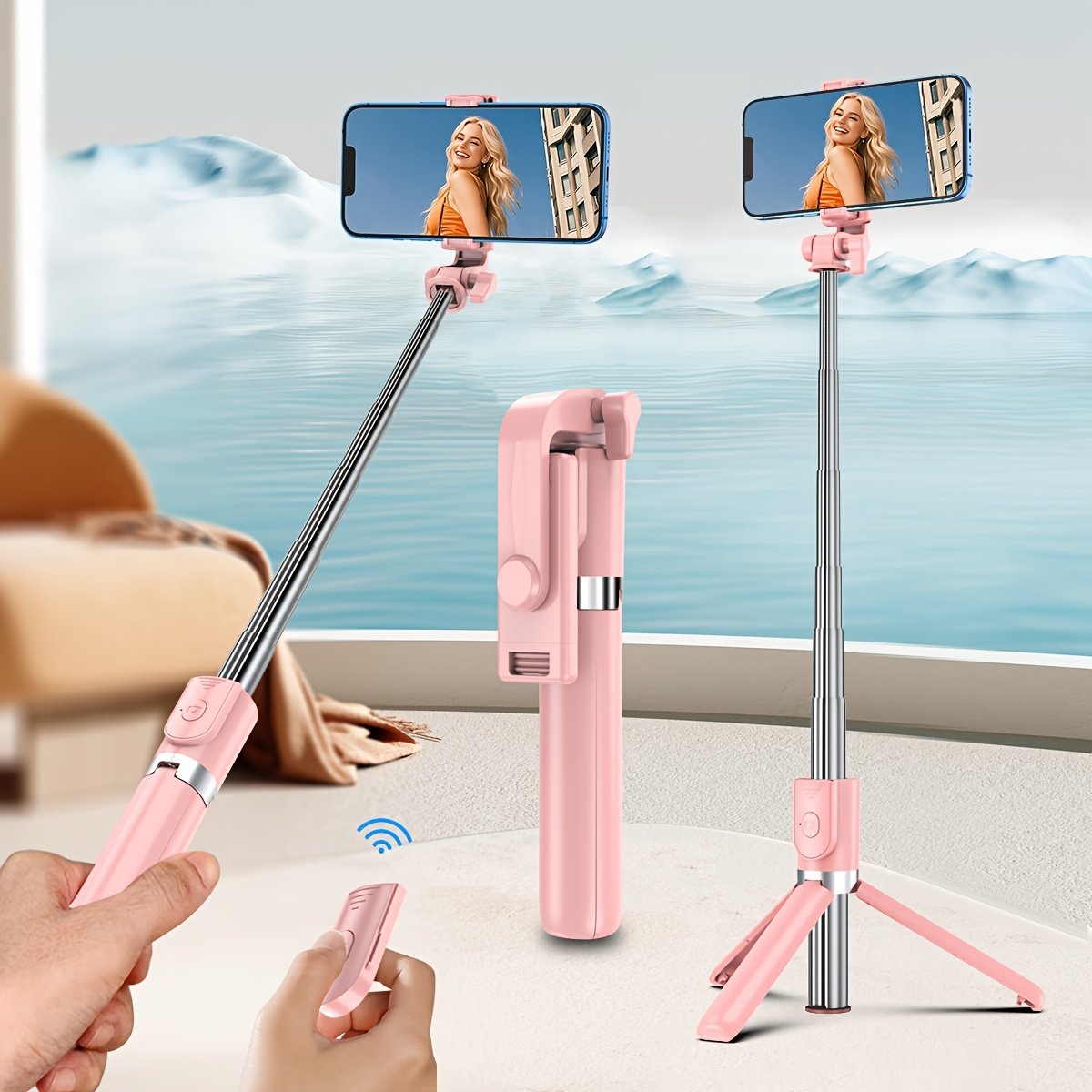 YIIOJUU 1pc 104.14cm Retractable All-in-One Smartphone Selfie Stick - 360° Rotating Tripod Holder, Wireless Remote Control, Ultra-Portable Compact Design Suitable for iPhone/Samsung/Android Phones, Perfect for Travel and Content Creation - Image 8