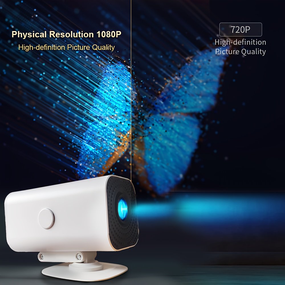 Compact HD Projector 1280x720P, 1800 Lumens, 180° Rotatable, Adjustable Table Mount, USB Powered, Wi-Fi, Built-in Speakers, Button Control, 16:9 Aspect Ratio, Ideal for Home Theater & Outdoor Use, Perfect Gift for Birthdays & Holidays - Image 6