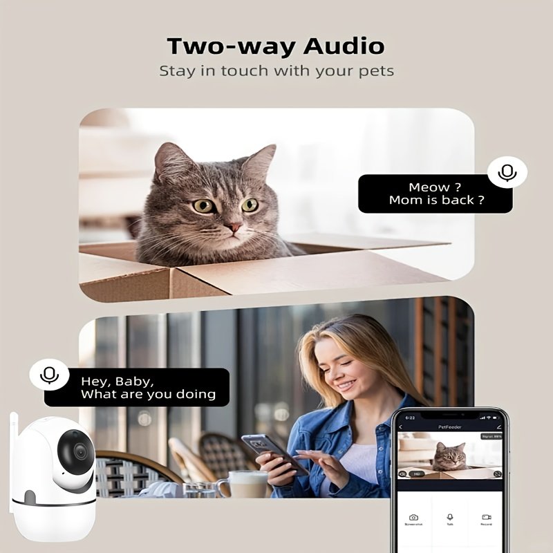 An Indoor Security Wifi Camera, Automatic Tracking, Color Night Vision Home Protection, Two-Way Audio, AI Intelligent Tracking Motion Detection, Suitable for Home Street Security And Monitoring, Can Be Used As Christmas And Halloween Gifts. - Image 6