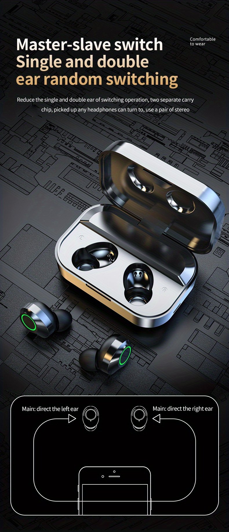 Wireless Earbuds with LED Battery Indicator, TWS In-Ear Headphones for Android & iOS - Noise-Canceling Voice Calls, Volume Control, USB Charging Case, Stereo Sound, Wireless Connectivity, Non, Ideal for Gaming - Image 17