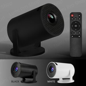 Portable Projector 1080P, Smart Projector with Android TV, 180° Rotatable, WiFi Connectivity, WUXGA Native Resolution 1920x1200, 3D Ready, LCD Display Technology, 500-999 Lumens, 4:3 Aspect Ratio, with USB Power, Button Control for Home Theater, 3.3meter